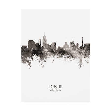 Michael Tompsett 'Lansing Michigan Skyline Portrait II' Canvas Art,35x47